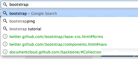 Screenshot of Chrome's address bar search with irrelevant search suggestions