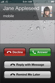 Screenshot of new decline call options on an iPhone